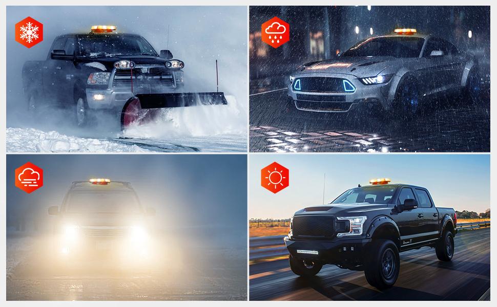 Nilight 12 Inch Roof Top Strobe Lights 48LED LED Flashing Light Bar Magnetic Mount for Cars, Trucks, Tractors, Snow Plows, and Construction Vehicles