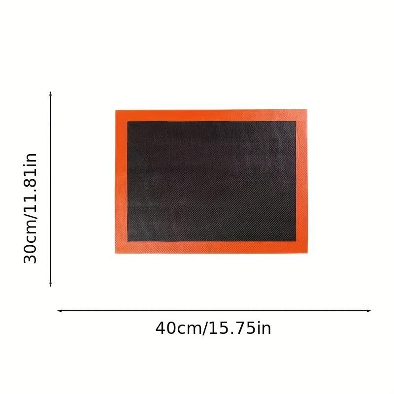 1-Piece Pack, Red & Black Silicone Baking Mat, Reusable Baking Sheet Liner, Grill Mat, Oven Non-Stick Pad, Cake Mold Liner, Suitable for Macarons & Cookies, Baking Tools, Kitchen Accessories, Home Kitchenware