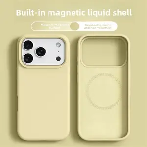 Original Magnetic Phone Case For iPhone 17 16 Pro Max Liquid Silicone Cases For iPhone17 16 Pro Max 17Pro Air Soft Bumper  anti-fall protective.bodycam,phone case