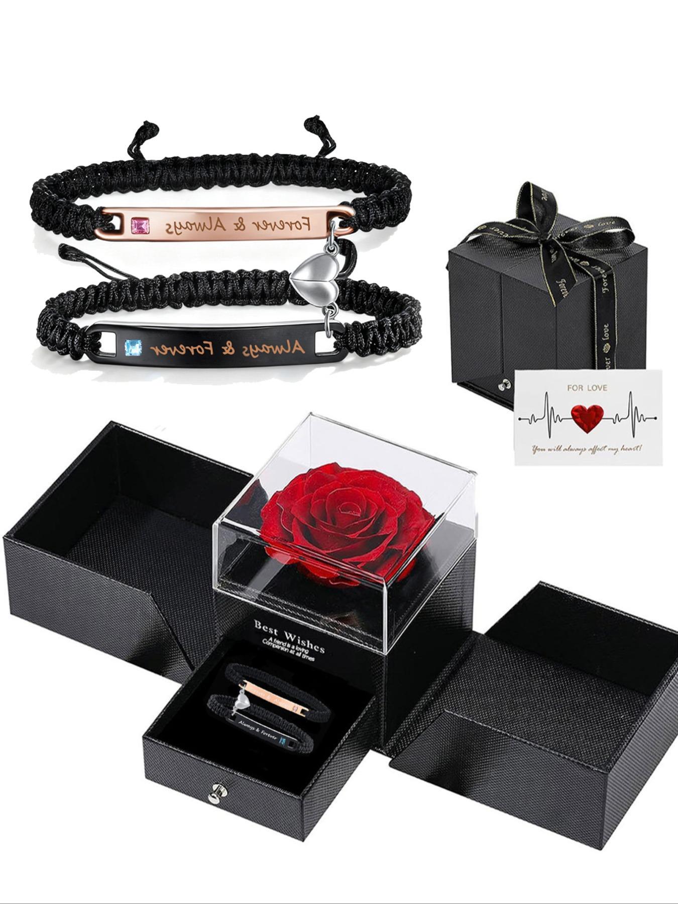 Valentine's Day Gift Set, Personalized Couple Bracelets, Promise Bangle, Attractive Relationship Band, Unisex Jewelry, Anniversary Present