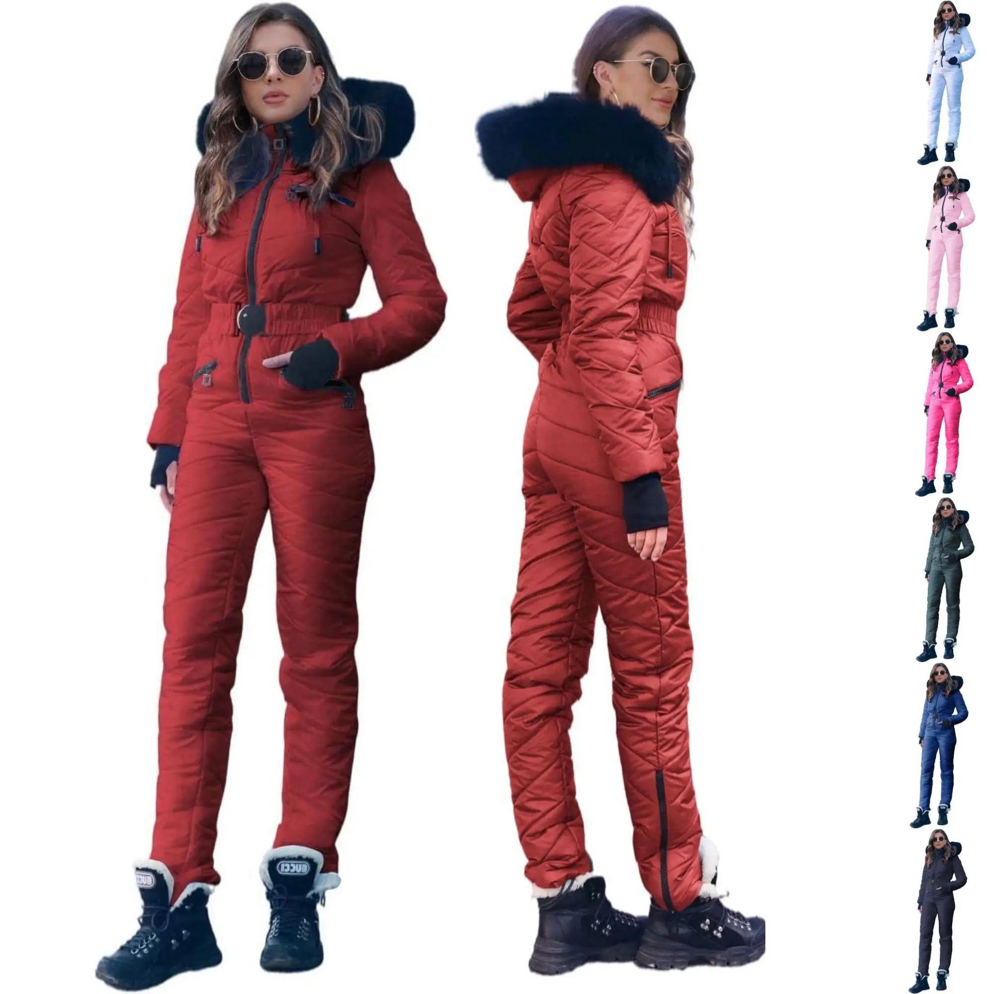 FMEYOA Womens Onesie Ski Suit Winter Outdoor Sports Waterproof Snowsuit Jumpsuits Jacket N4Z005 FMEYOA Womens Onesie Ski Suit Winter Outdoor Sports Waterproof Snowsuit Jumpsuits Jacket N4Z005