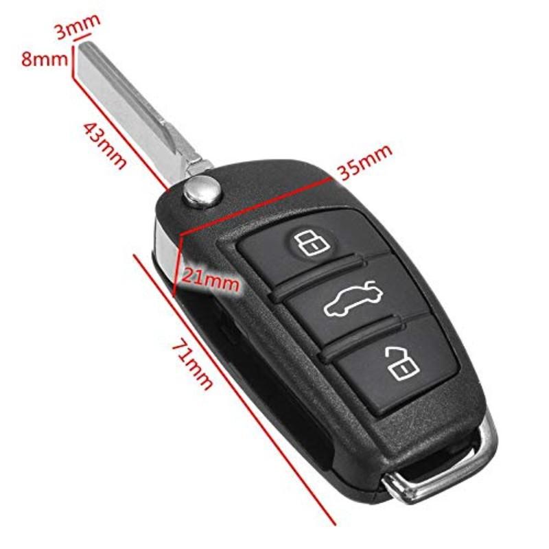 Audi Keyless Entry Remote Control Replacement, Compatible with Audi Models A3/a4/a6/a8/tt/q7/s6, No Chip Included, 4-Button Design