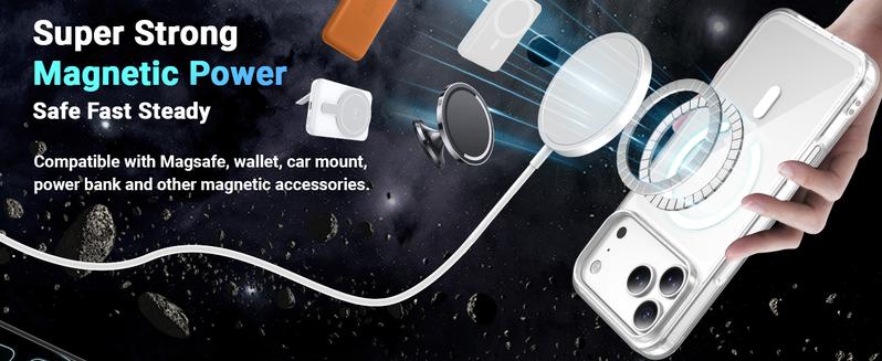 Temdan Designed for iPhone 17 Pro/17 Pro Max/iPhone 16/14/13/12/12 Pro Case, [Compatible with Magsafe][Anti-Yellowing][Military-Grade Protection] Shockproof Protection Slim Cover-6.3 inch, Clear