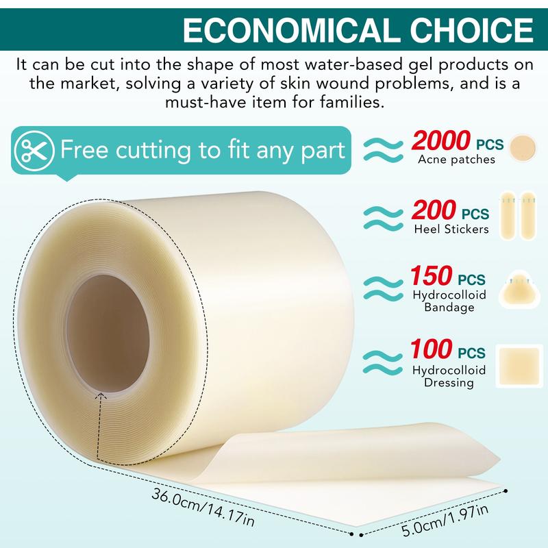 Elaimei Hydrocolloid Bandage 5cmx3.6m, Wound Healing Patch, Prevents Dirt, Reduces Friction, Breathable Comfort, Protects Skin, Medical Accessories, Aid