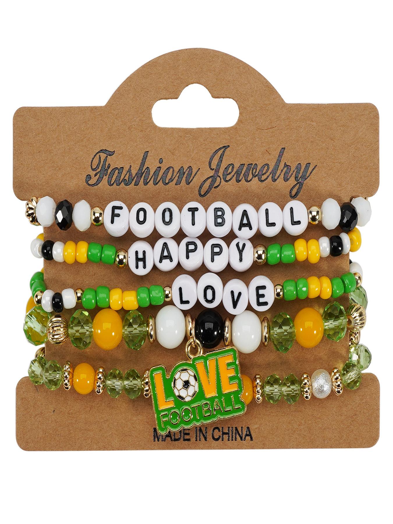 USA-Canada-Mexico World Cup Soccer Bracelet - Unisex Soccer Fan Bracelet with Soccer Shoe-Inspired Beads