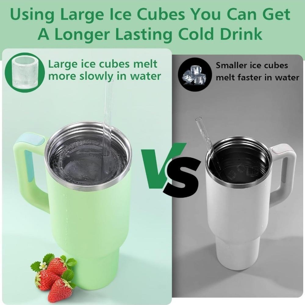 1PC Stanley silicone ice tray, 4-panel covered easy to release ice cube mold, large capacity water cup accessories for coffee, cocktails, and cold drinks enthusiasts, Stanley ice cream cup accessories