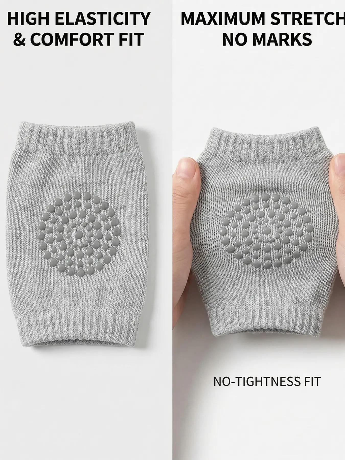 Baby knee pads, simple solid-color basic style, non-slip, moderate thickness, suitable for all seasons, unisex.