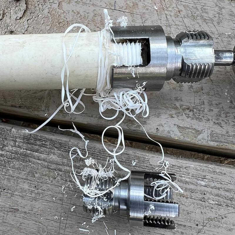 5pcs Heavy Duty Pipe Threading Tool Set/Integrated Internal And External Pipe Threading Tool - 1/2", 3/4", 1"+4 Internal And External Integrated Die Heads Internal/External Thread, Compatible with Electric Drill Pvc/Plastic Pipe Threading Tool