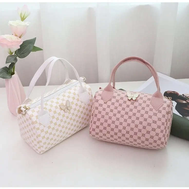 Women Handbag Mini Tote Bag with Butterfly Detail, Cute Top Handle Purse for Women, Vintage Style Shoulder Bag, Elegant Small Handbag for Daily Use, Shopping, Work, Date Night and Fashion Outfit Accessories