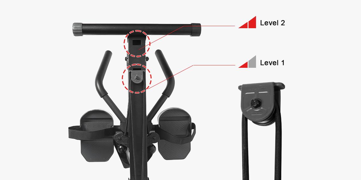 【Upgraded Version】TOUSAINS 3-in-1 Ab Machine Rowing Machine & Ab Crunch Trainer with Weighted Cable Tower Foldable Home Gym Adjustable Height Resistance Levels LCD Display Abdominal Training Equipment