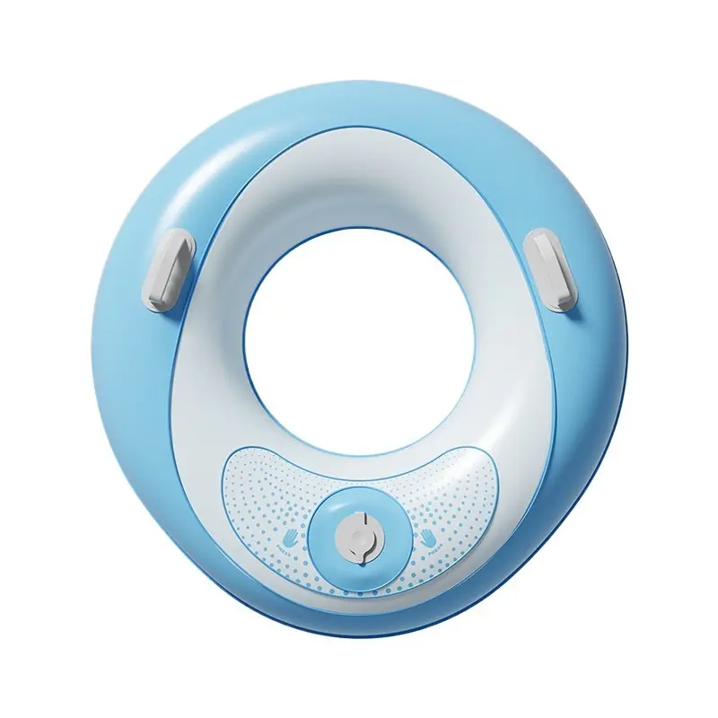 Upgrade 3.0 Egg Shape Pocket Inflatable Swim Ring Built-in Manual Air Pump, 20 Seconds Fast Inflation Thickened PVC  Float with Double Non-Slip Handles, Portable Foldable Leakproof Swim Tube for Adults Summer Beach Pool Water Activities outdoor swimming