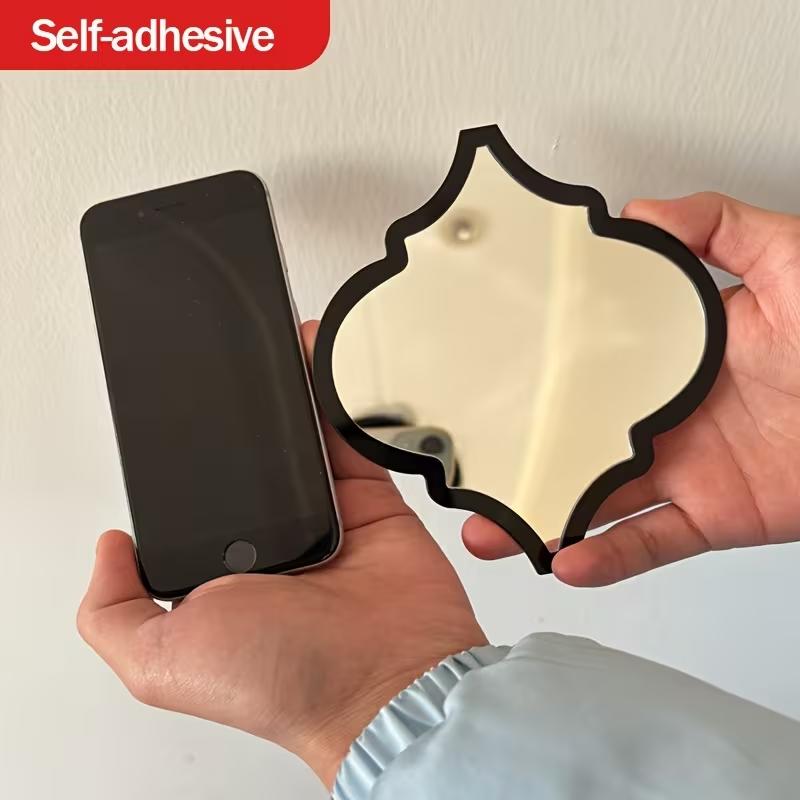 9pcs/12pcs Moroccan Style Artistic Mirror Set, Classic Wall-Mounted, Plastic Frame, Polished Ends, Ideal for Bathroom, Living Room, Hallway Decor