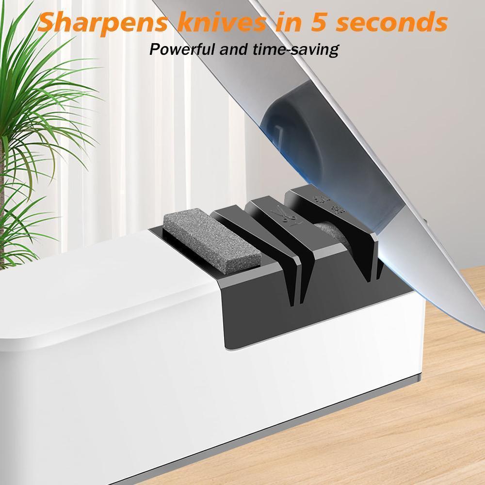 Electric Knife Sharpener USB 4-Stage Automatic Knife Sharpening Tool for Kitchen Knives, Fast Blade Repair & Polishing for Home & Professional Use#fathersdaygift