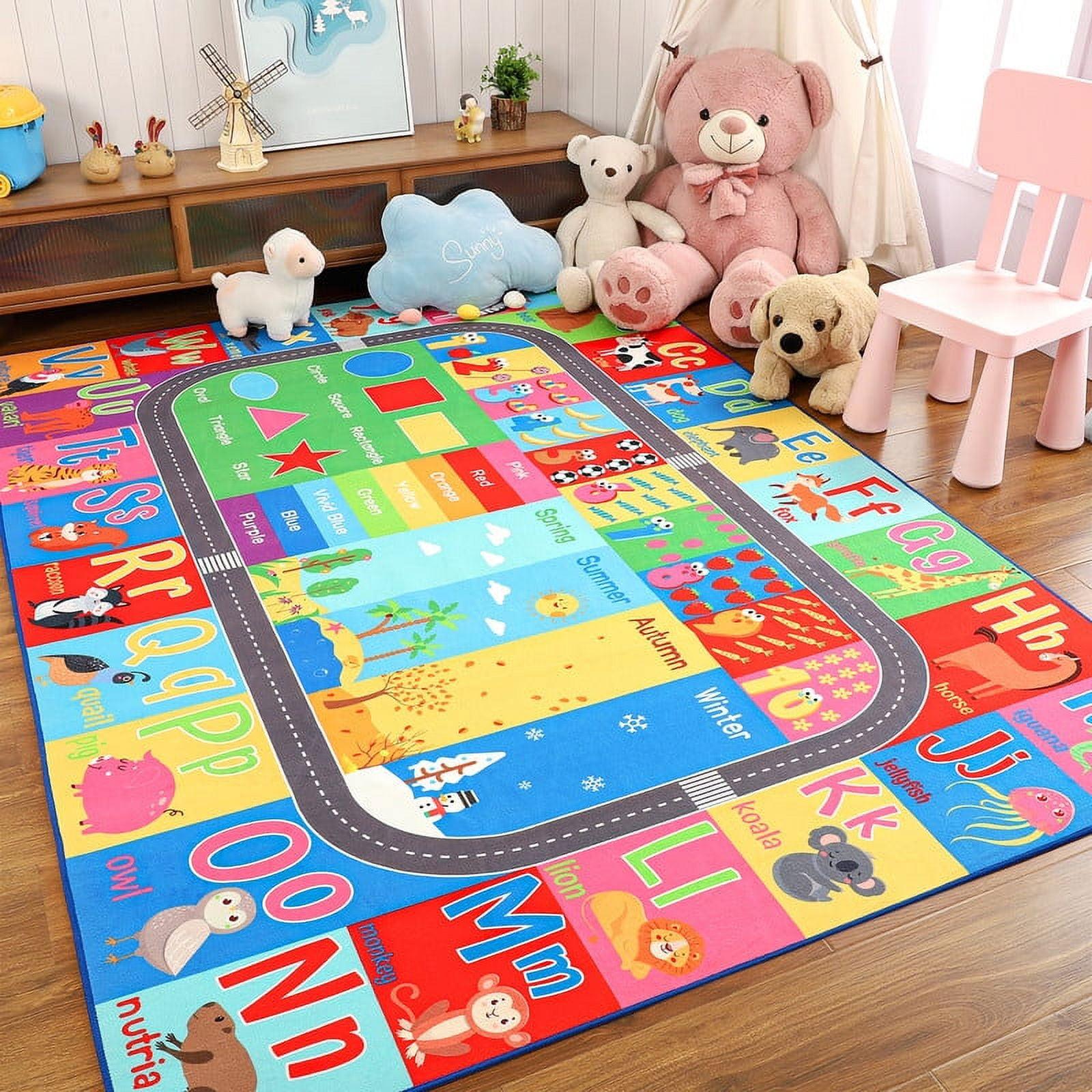 YJ.GWL Children's Playmat Carpet ABC Educational Learning Area Carpet Suitable for Children's Playroom Classroom, 3'x5', 4'x6', 5'x7', Multicolor Rug Letters Floor Activities Playtime YJ.GWL Children's Playmat Carpet ABC Educational Learning Area Carpet Suitable for Children's Playroom Classroom, 3'x5', 4'x6', 5'x7', Multicolor Rug Letters Floor Activities Playtime