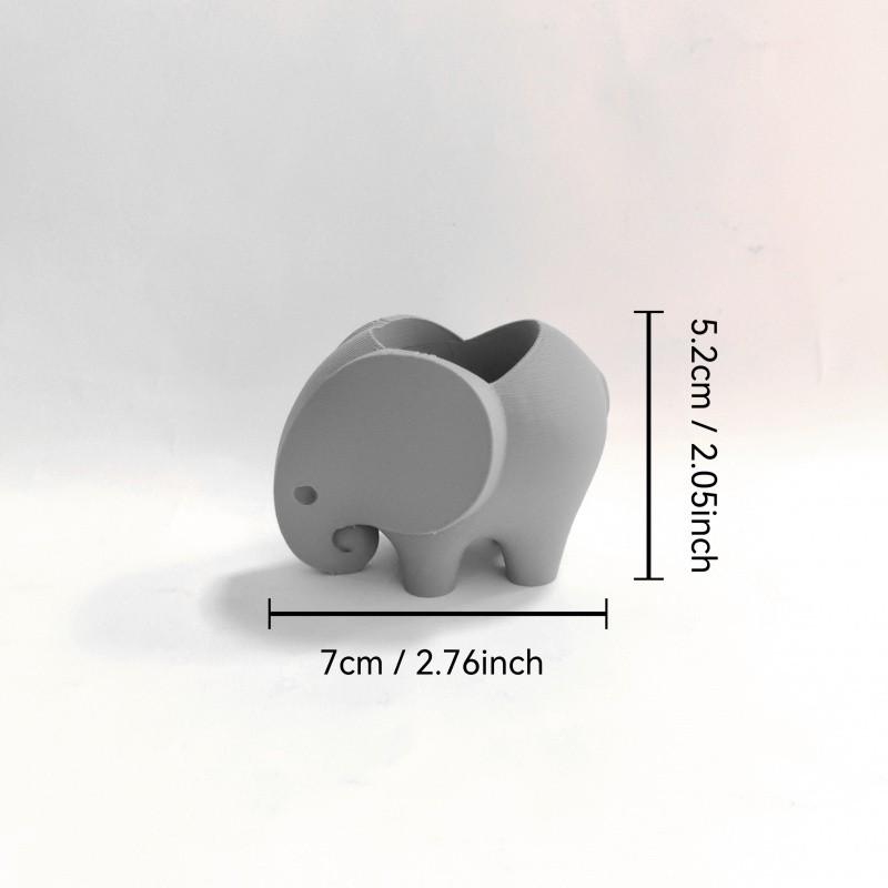Mini Elephant Succulent Planter with Drainage Hole, 3D Printed Small Cactus Pot, Indoor Outdoor Decor, Durable Plastic, Gift Idea