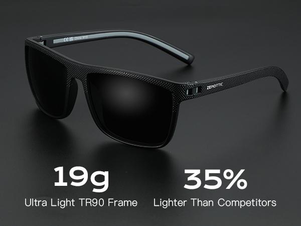 ZENOTTIC Simple Sunglasses for Everyday Use Double Beam Sun Protection Unisex Polarized Driving Sunglasses Lightweight Frame with UV Protection TR90 Memory Material Anti-Slip Design for Men & Women