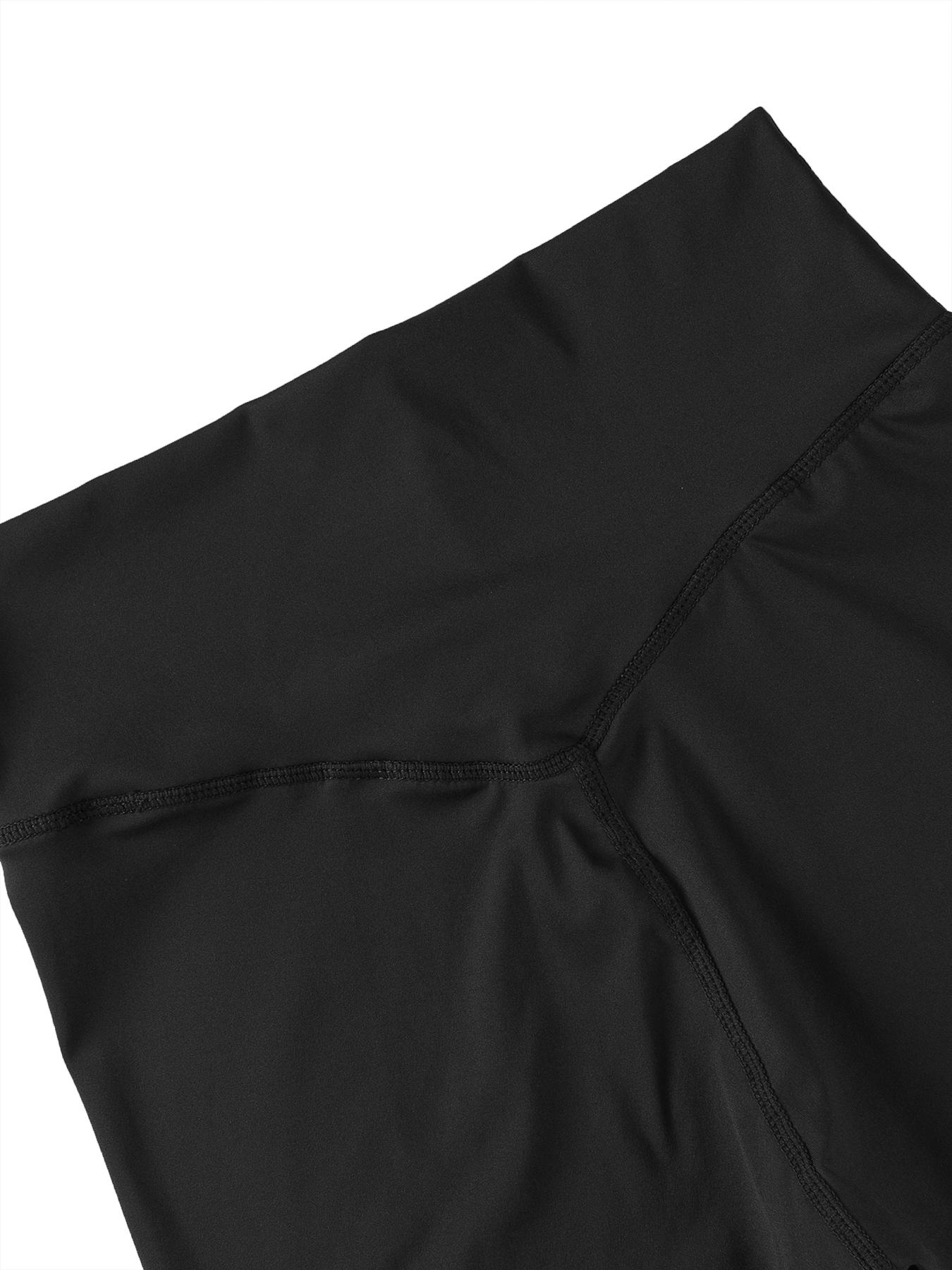 Women's 2-Piece Sport Yoga Outfit, Plain Short-Sleeve T-Shirt And High-Waist Shorts, Breathable For Gym Running, For All Seasons, Activewear Fitness Outfit