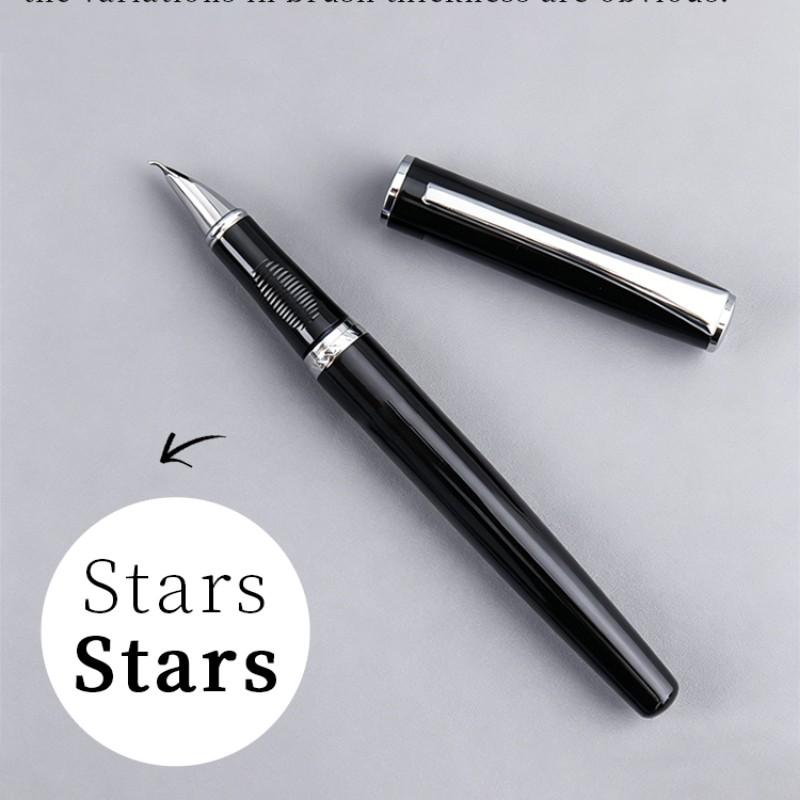 Liupintang Fude Nib Calligraphy Fountain Pen – Smooth Writing Pen for Beautiful Handwriting & Signature, Gift Set with 12 Ink Cartridges