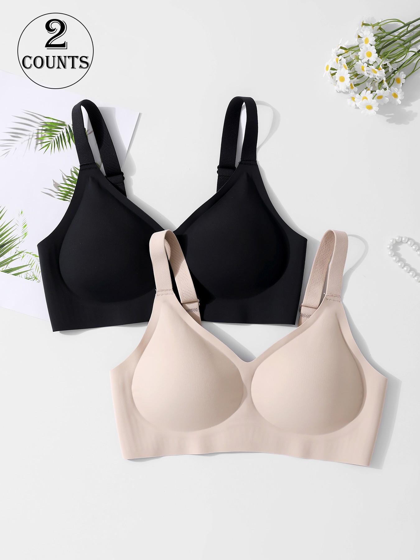 High-Quality Seamless Jelly Bra, Four-Row Three-Buckle, Push-Up Adjustable Sports Bra, Comfortable Breathable Skin-Friendly, Women's Wire-Free Bra