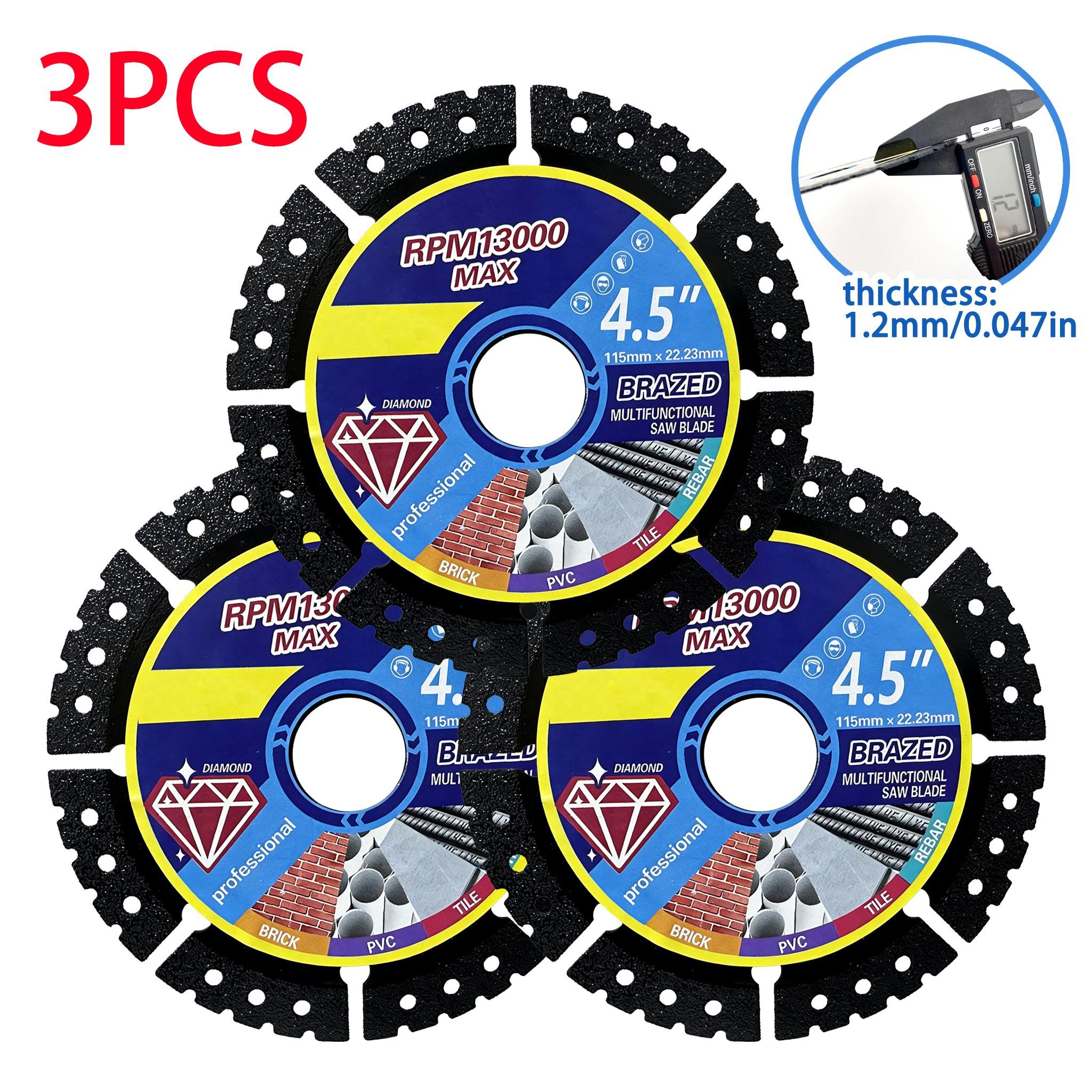 3pcs Multi-Functional Cutting Discs, Precision Metal Cutting Blades, 115x22mm, Suitable for PVC, Iron, Stainless Steel, Aluminum, High Carbon Steel