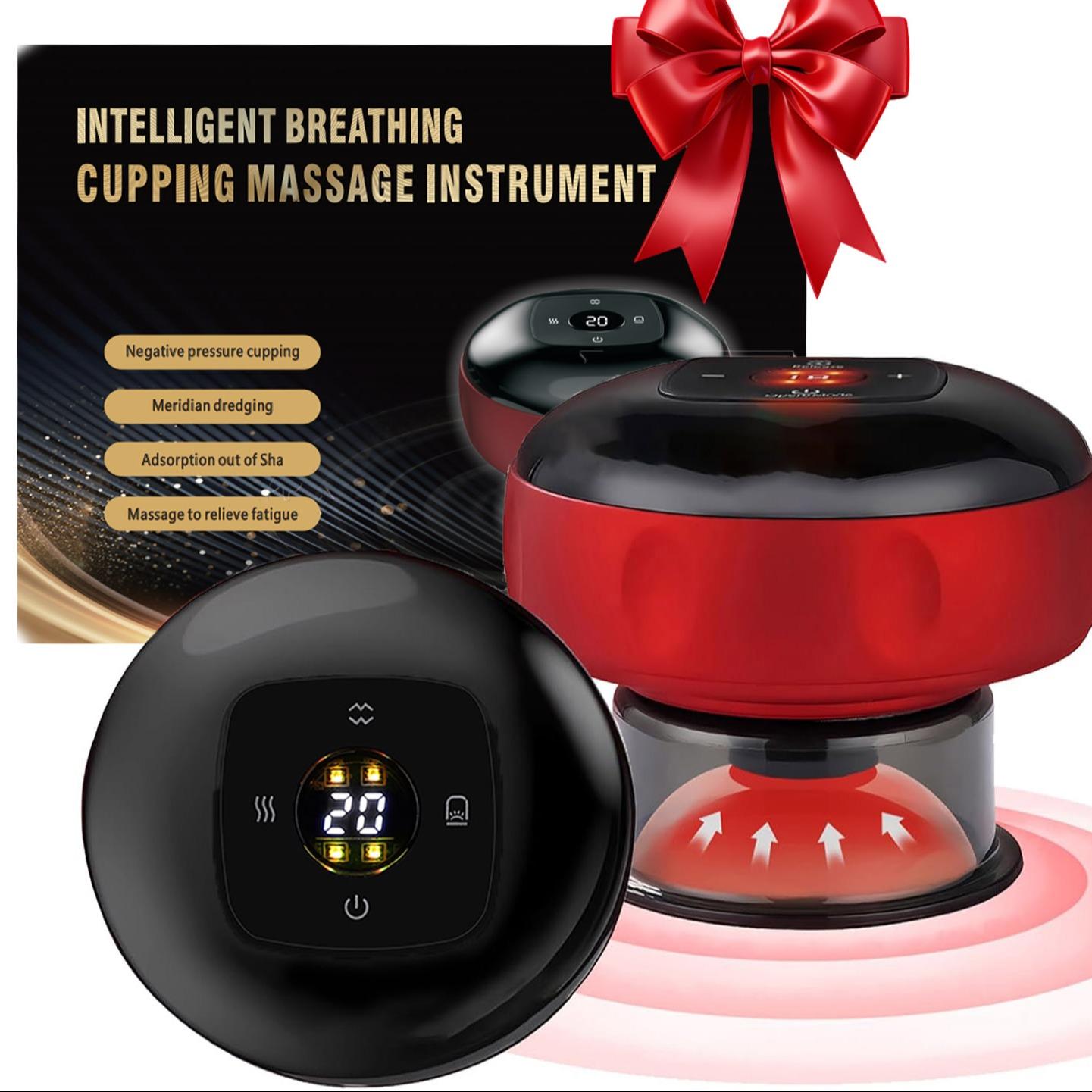 Smart Cupping Massager, Red Light Cupping Set with 2 Modes, Electric Cupping Kit with 12 Levels Heat & Suction, Full Body Relaxation Tool for Arm Neck Shoulder Back Leg