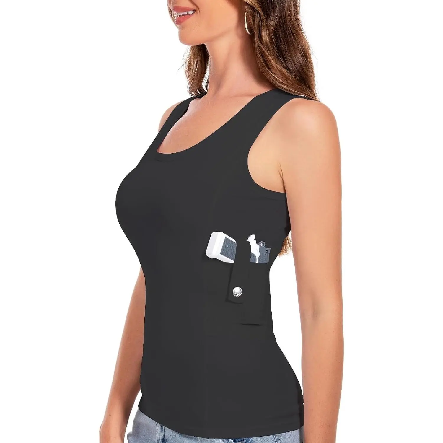 Concealed Carry Holster Tank Top - Tactical Compression Shirt for Everyday Carry - Fits Small Compact EquipmentGift