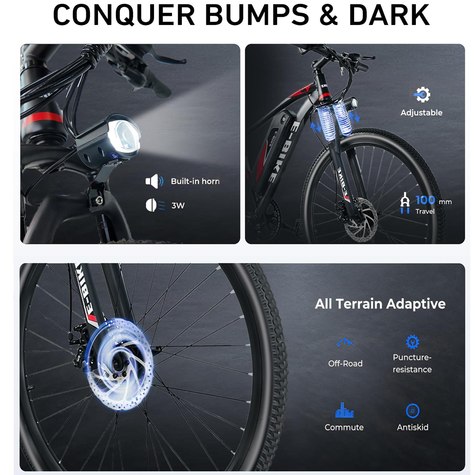 1500W Lightweight E-Bike | 50+ Mile Range & 25MPH | UL Certified | removable battery | Teen & Adults | For Commuting & Mountain Adventure | electric mountain bike | electric bicycle | front suspension | Sturdy Electric Mountain Bike | e bikes