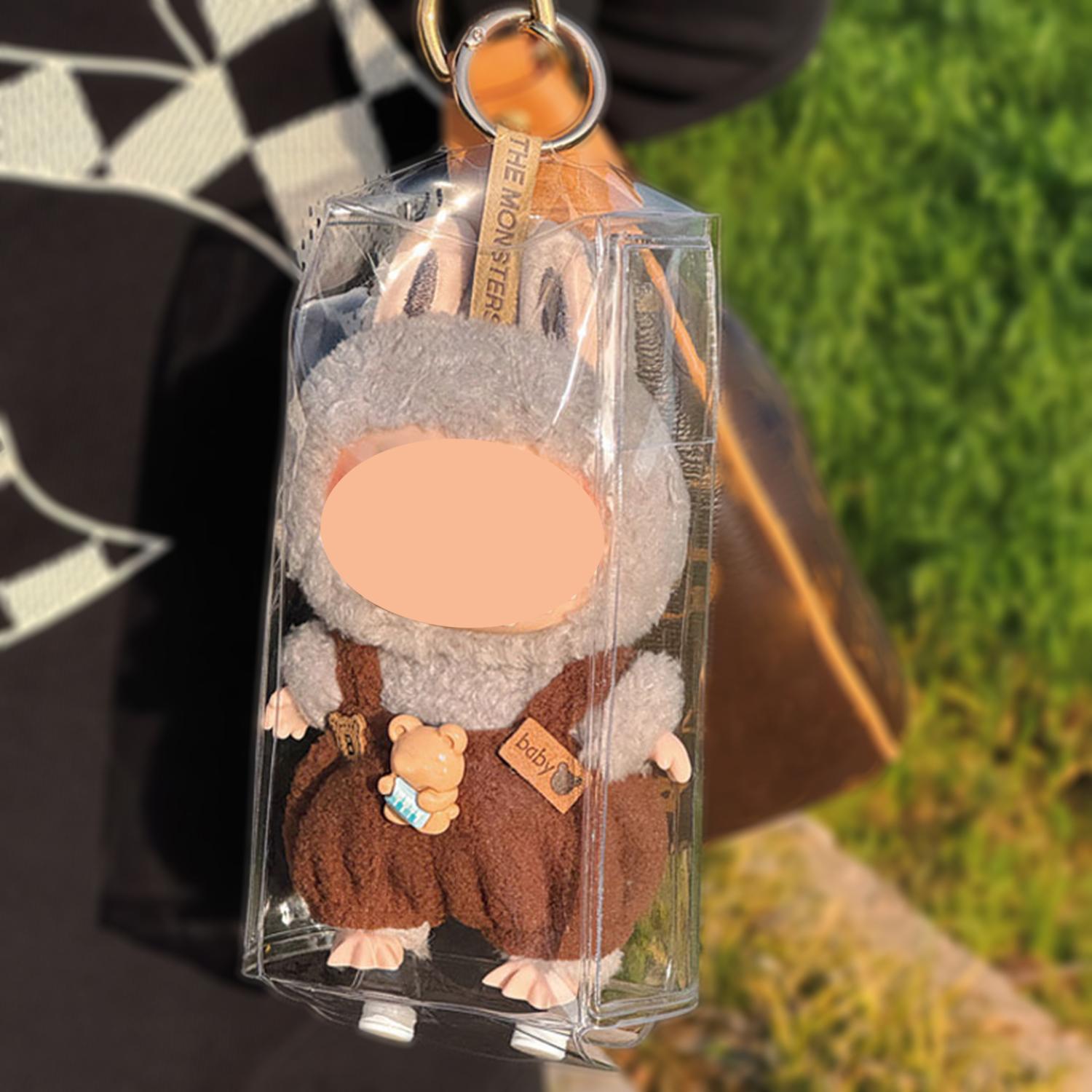 Protective Cover Only 1Pcs Soft Doll Pendant Protective Cover Lightweight Storage Bag Clear Display Storage Boxes for Labubu Cute Dolls