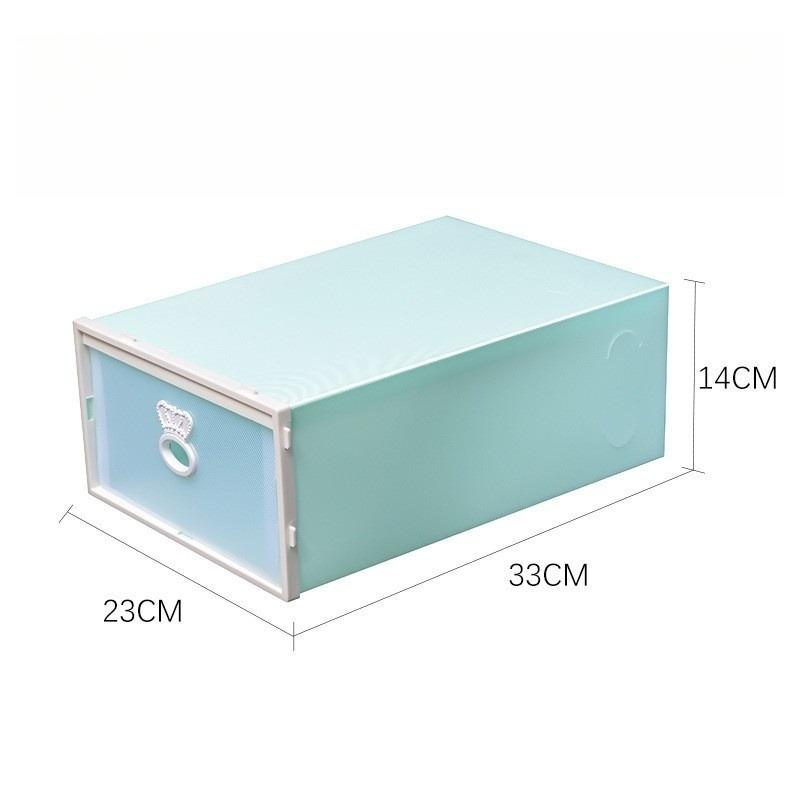 The new multi-color plastic shoe box can be stacked and durable storage and finishing boxes. The drawer type is easy to open and close. It is suitable for storage of a variety of shoe types and saves space. Artifact