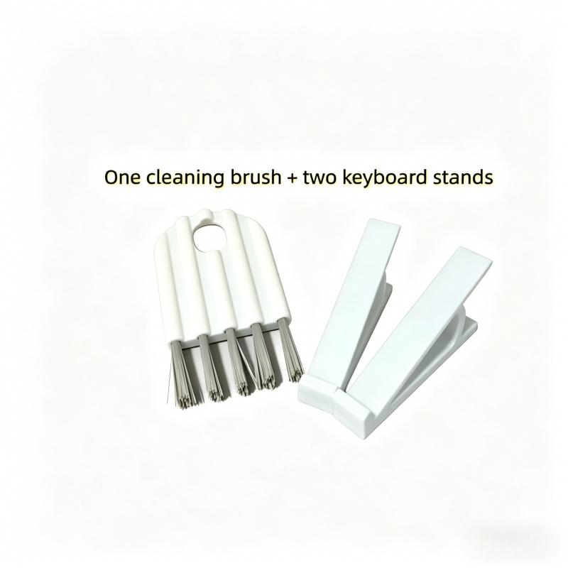 Three-In-One Keyboard Accessories Set, 2 Ergonomic Keyboard Stands + 1 Cleaning Brush, Anti-Slip Tilt Stand, Office Gaming Workstation