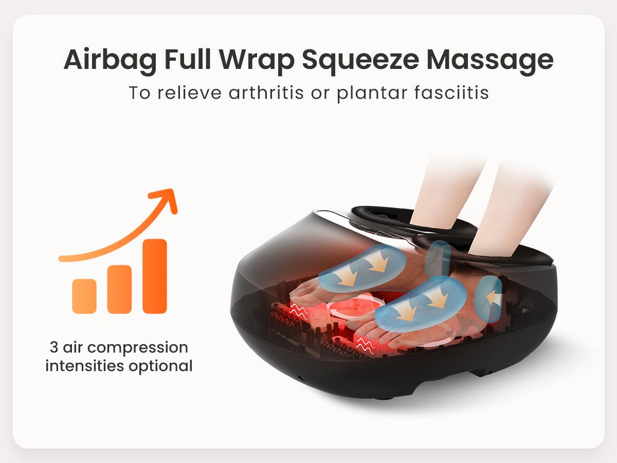 COMFIER Foot Massager Machine with Heat, Shiatsu Feet Massager  Remote Control, Customizable Settings, Pause Function, Comfort Adjustable Gift Mom