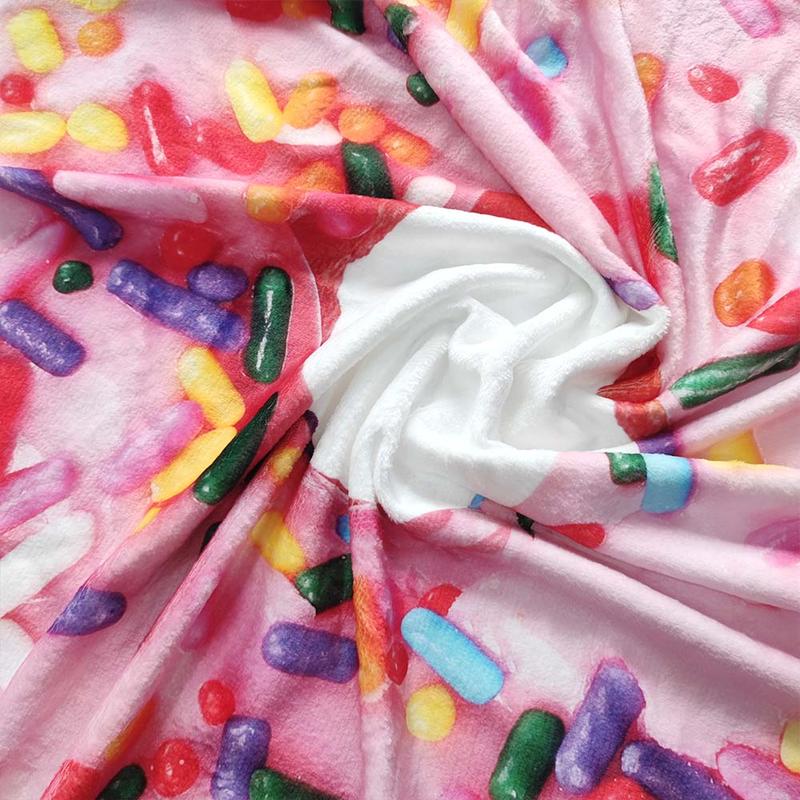 Food Themed Blanket, 1/2 Counts Realistic Donut & Pizza & Tortilla Pattern Throw Blanket, Soft Comfortable Nap Blanket for Home & Office