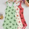 【Plus Size】 Lounge Dress, Casual Soft Comfortable Sleeveless Nightdress for Women, Women's Sleepwear for All Seasons, Homewear, Loungewear Nightdress, Butterflies