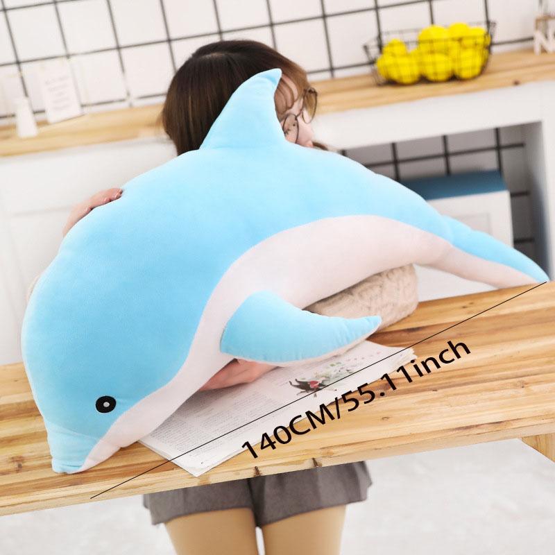 Cute Dolphin Plush Toy, Soft Stuffed Animal Pillow, Perfect Gift for Kids & Adults, Wholesale Ocean Theme Decorative Item