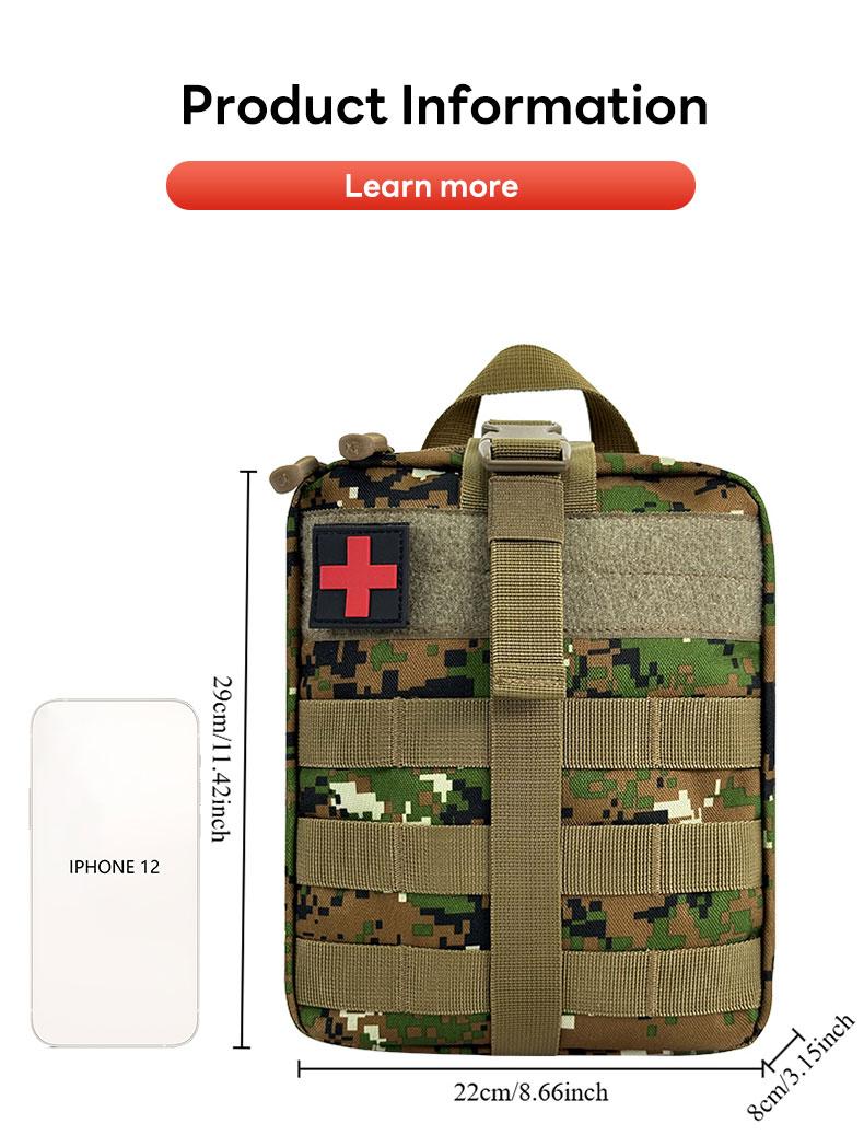 Jumahe Springtok Outdoor First Aid Kit,Tactical Molle Medical Pouch,Survival Emergency Waist Pack,Outdoor Hunting Accessories Bag,Portable Bag for Hunting,Hiking,Camping,Includes Emergency Supplies and Accessories for Multi-purpose Use