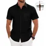 ROUWELL Stain Resistant Short Sleeve Mens Dress Shirts with Pocket, Wrinkle Free Business Casual Button Down Shirts for Men, Classic Style & Regular Fit Work Formal Office Waterproof Shirts for Summer #Backtoschool