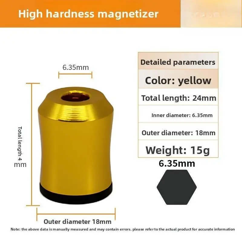 Sturdy High-Hardness Aluminum Alloy Magnetizer Unit - 6.35 Hex Shank Cordless Drill Attachment, Hexagon Shape, Lightweight Compact Easy-to-Carry-and-Store Power Tool Accessory for DIY Enthusiasts, Handymen, Office Maintenance