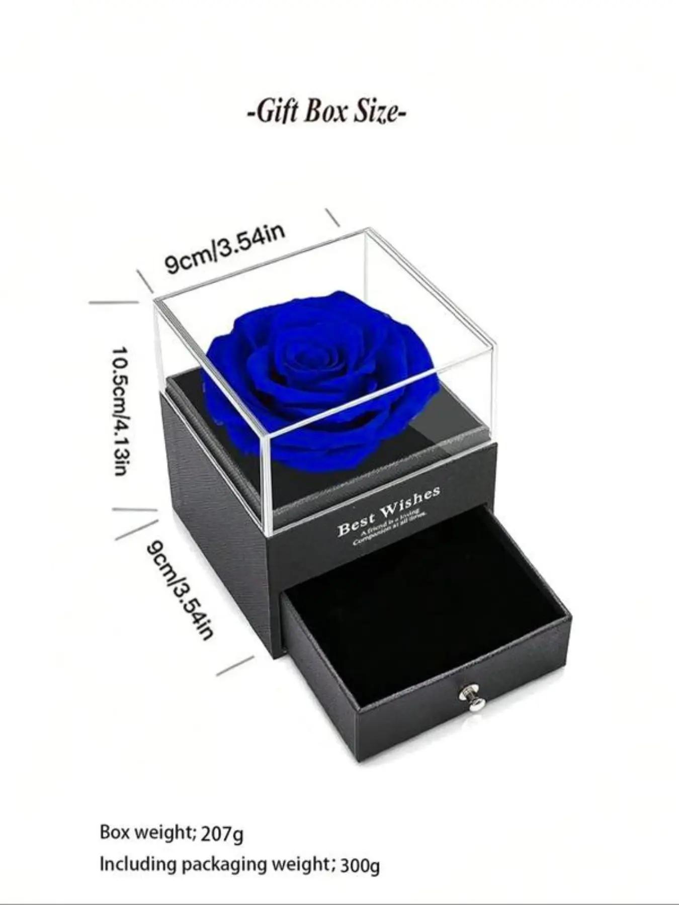 Father's Day gift set, necklace and keychain, American flag ring, lion greeting card, blue rose gift box, perfect for Christmas, birthdays, Memorial Day.