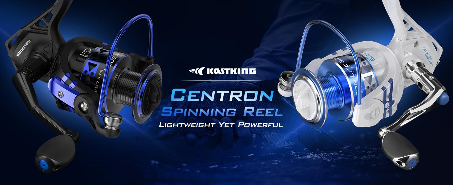 KastKing Centron & Centron Lite Spinning Reels, Size 500 is Perfect for Ice Fishing, Up to 17.5Lbs Max Drag, 5.2:1 Gear Ratio, Ultra Smooth Powerful, CNC Aluminum Spool, 9+1 BB Light Weight