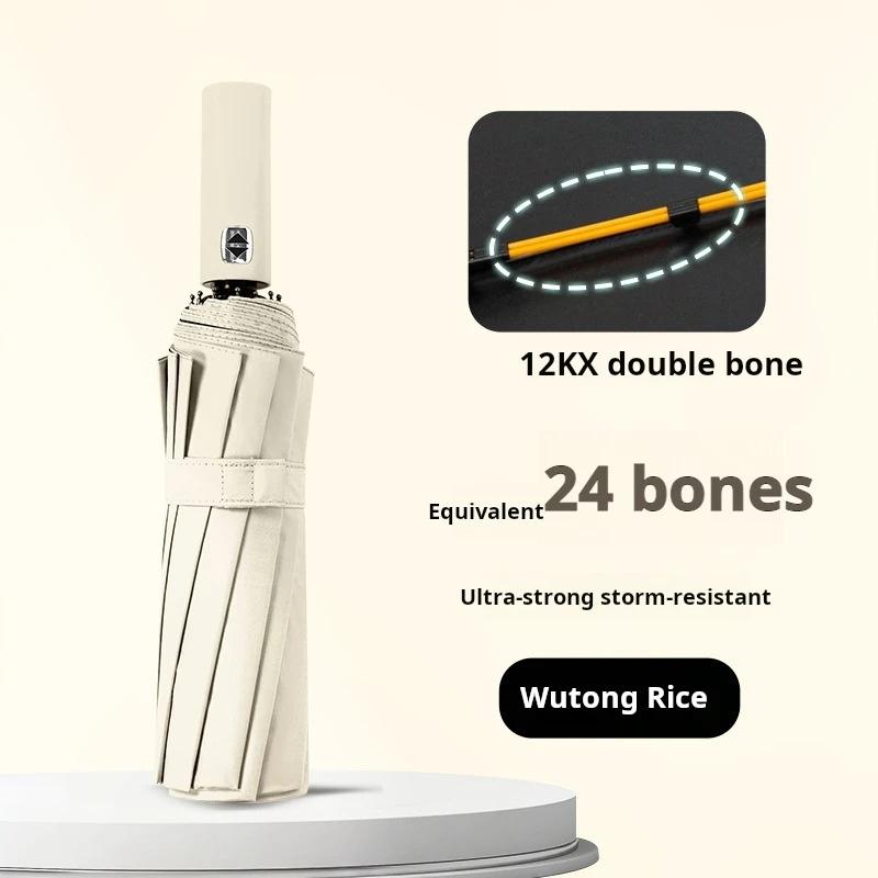 Large Automatic Folding Outdoor Umbrella, Windproof and UV Resistant Business Gift Umbrella, Durable and Compact Design for Rain or Shin