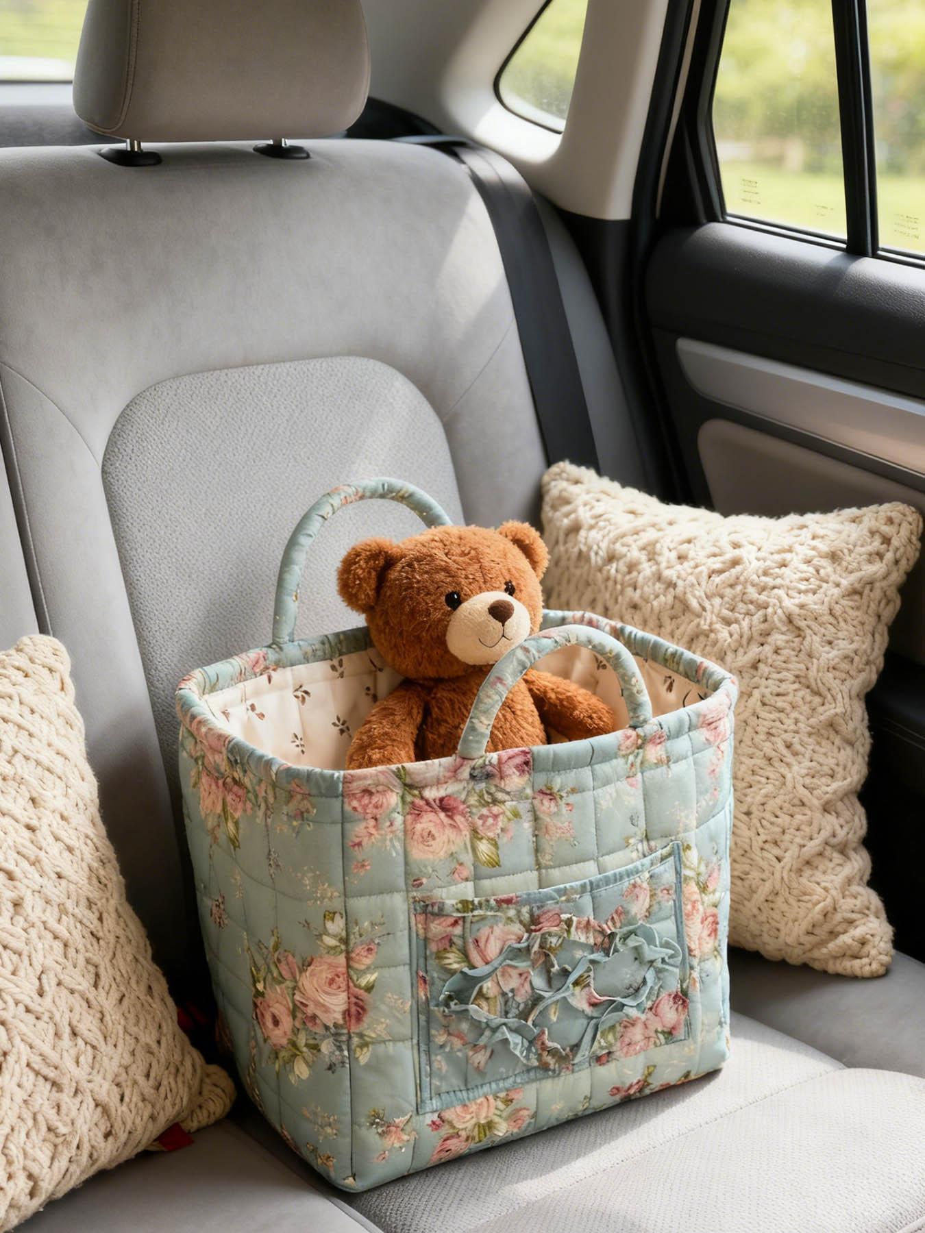 Car Interior Storage Basket, Clothing Book WorkSupplies Home Organizer Bag, Space Saving Multi-Purpose Car Accessory