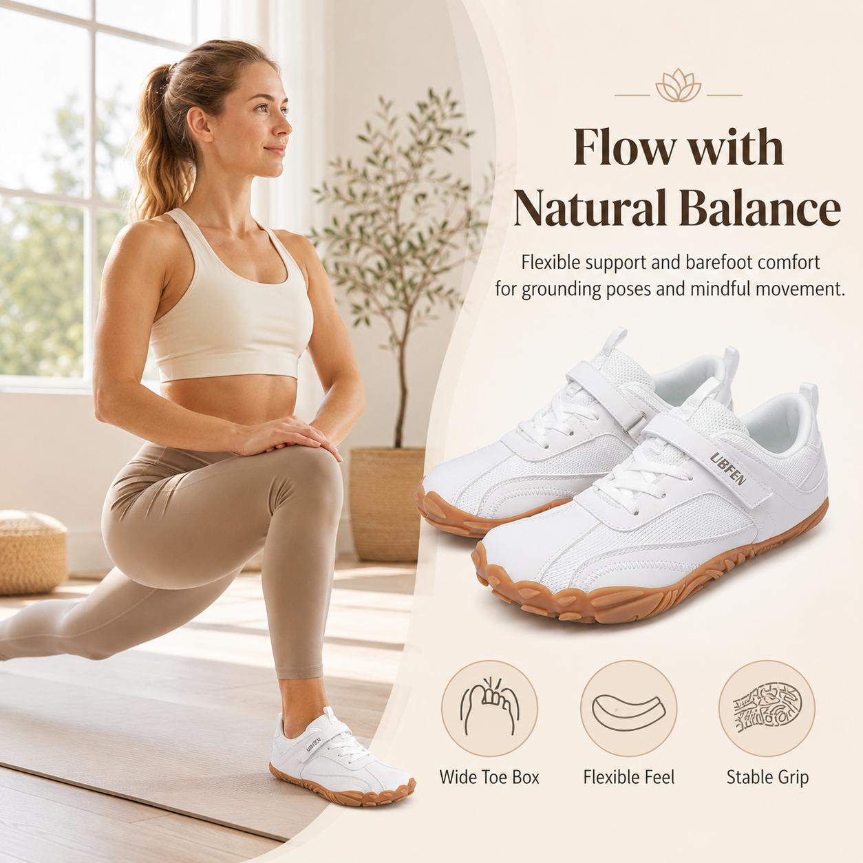 UBFEN Women's Barefoot Athletic Casual Sneakers - Wide Toe Box, 0 Drop, Adjustable Fit, Flexible, Cushioned, Lightweight, Grip Outsole for Work & Casual Wear,back to school,back to school haul