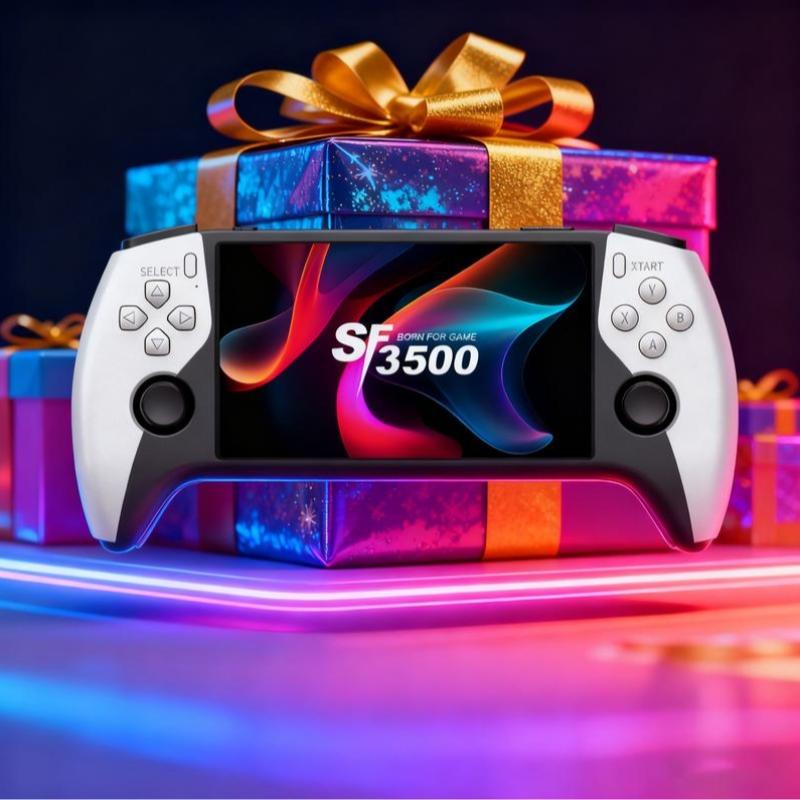 SF3500 Retro Handheld Game Console-Handheld Game Console with HD 5.5-inch IPS Screen Classic Video Games Supports TV Connection,14+ Emulators & 5-Hour Battery Life Gaming Console