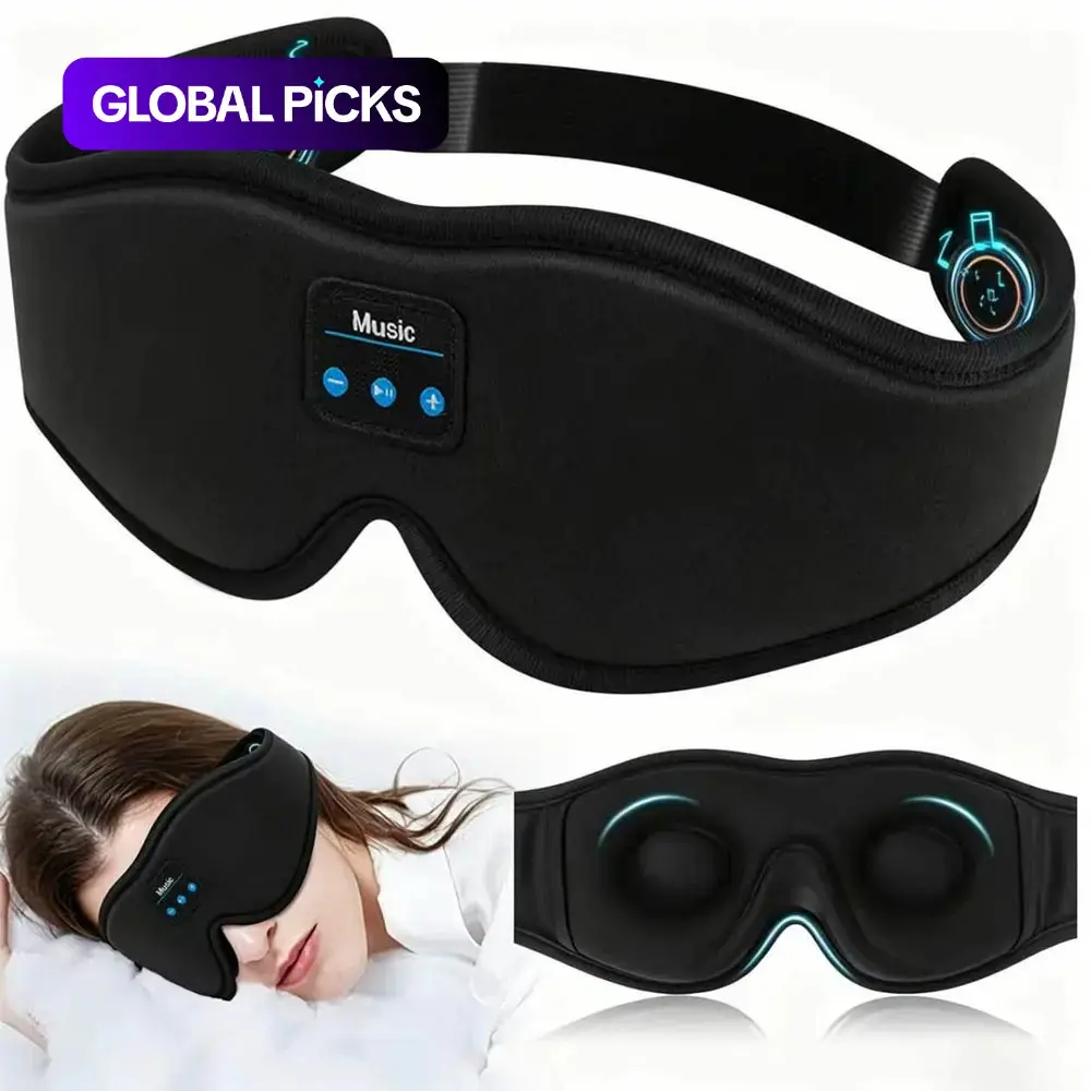 Wireless Bluetooth 5.2 Sleep Mask Headphones, 3D Contoured Music Eye Mask with Type-C Charging, Unisex Smart Sleeping Headband, Eye Cover, Sleeping Eyemask, Eyemasks for Sleeping