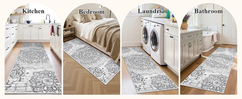 2'x8' Hallway Runner Rug  Washable Vintage  Rugs Non Slip Laundry Rug Runner Boho Floor Carpet Runners for Hallways Entryway ,Laundry  ,Kitchen, Bathroom