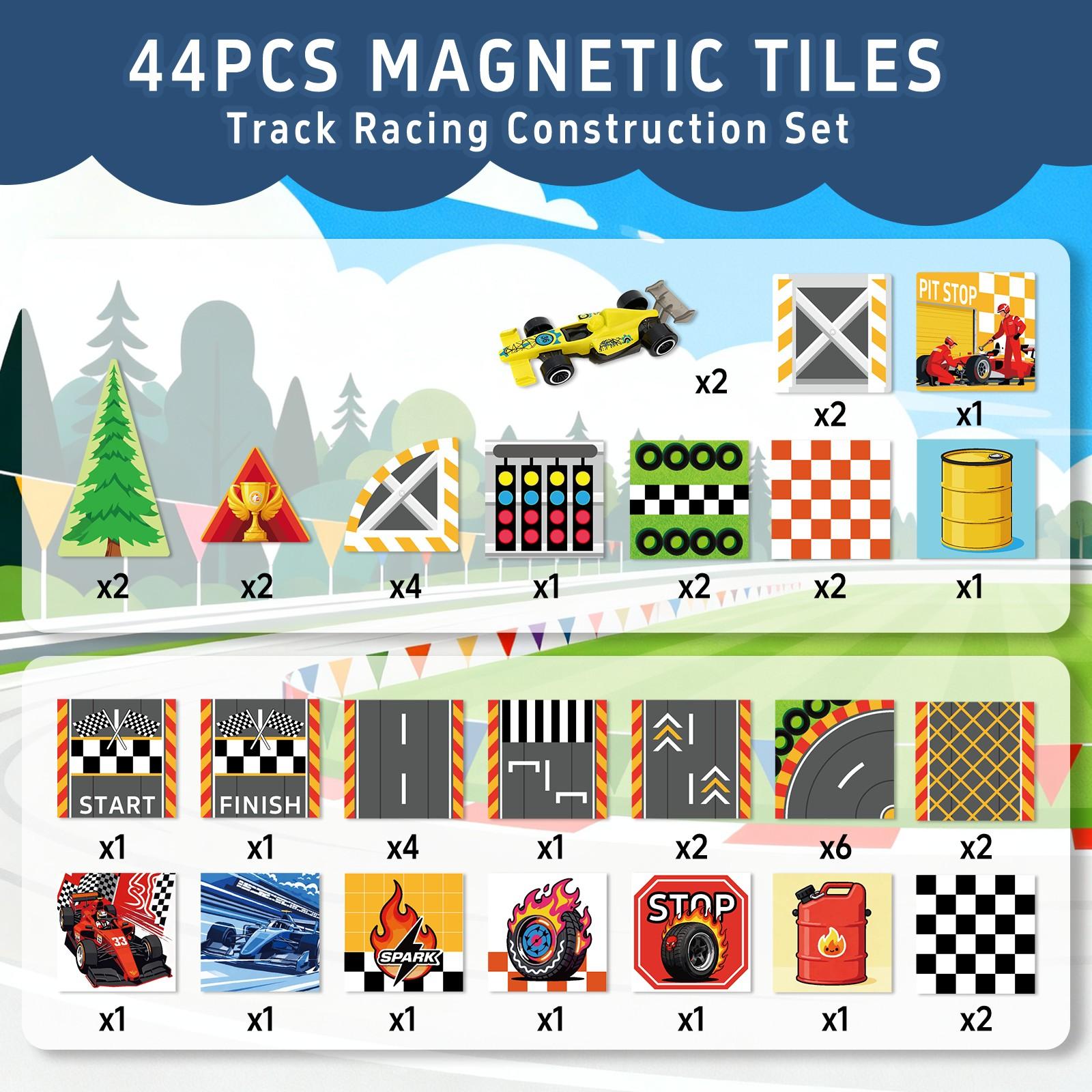 Magnetic Tiles Building Blocks Set, Stem Educational Toy for Kids Ages 3-8 & 4-12, Creative Puzzle Board Gift for Boys Girls