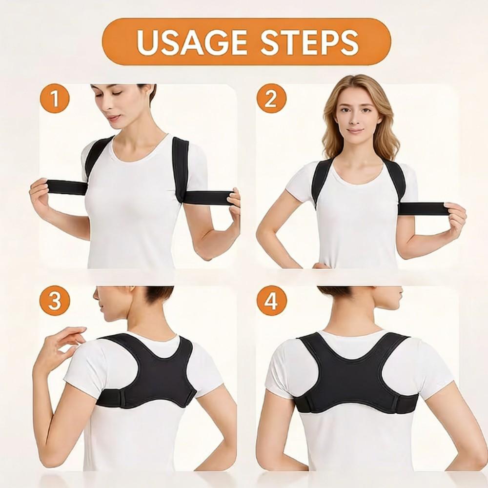 Unisex Posture Corrector Back Brace, Adjustable Positioning, Support for Lower/upper Back, Posture Improvement, Sitting & Standing, Travel