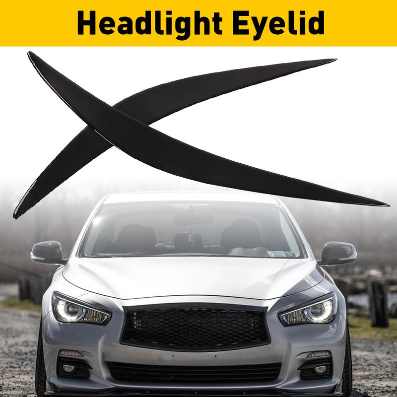 AUXITO For Infiniti Q50 14-21 High Quality Gloosy Black Headlight Eyelid Eyebrow Cover