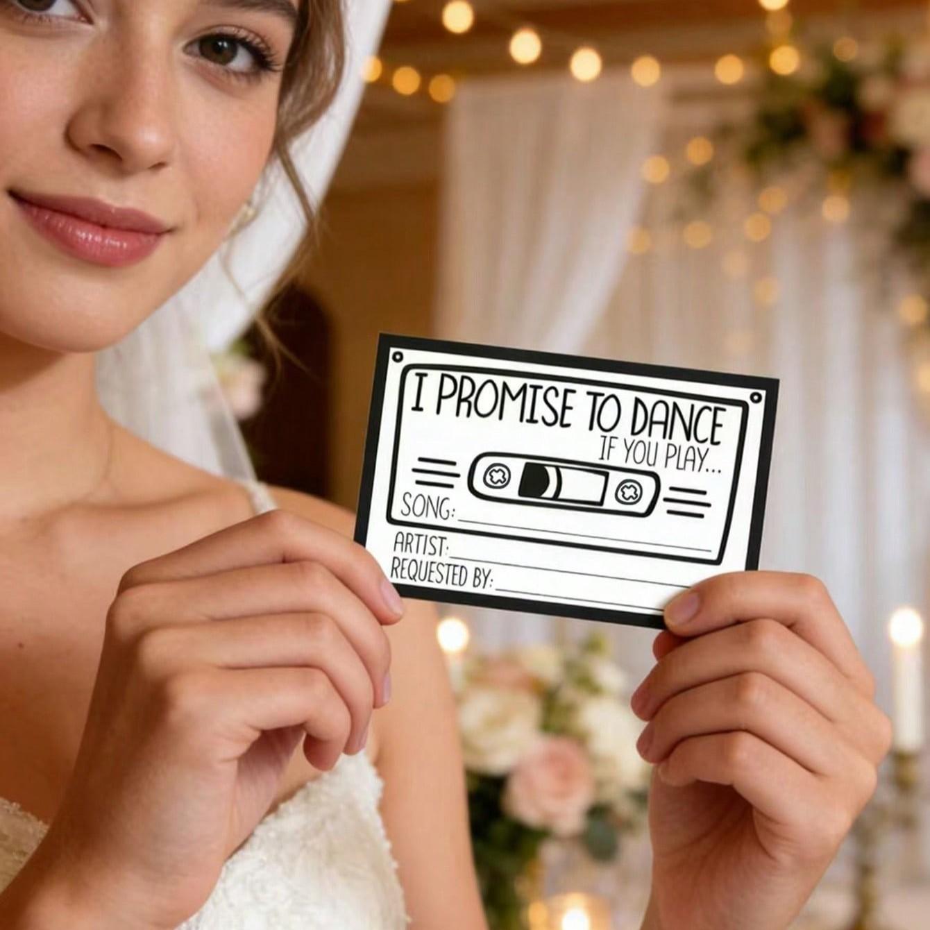 Retro Music Request Card, Wedding Anniversary Card, Bride Gift Party Song Request Card, Birthday Party Song Request Card, Wedding Photo Prop