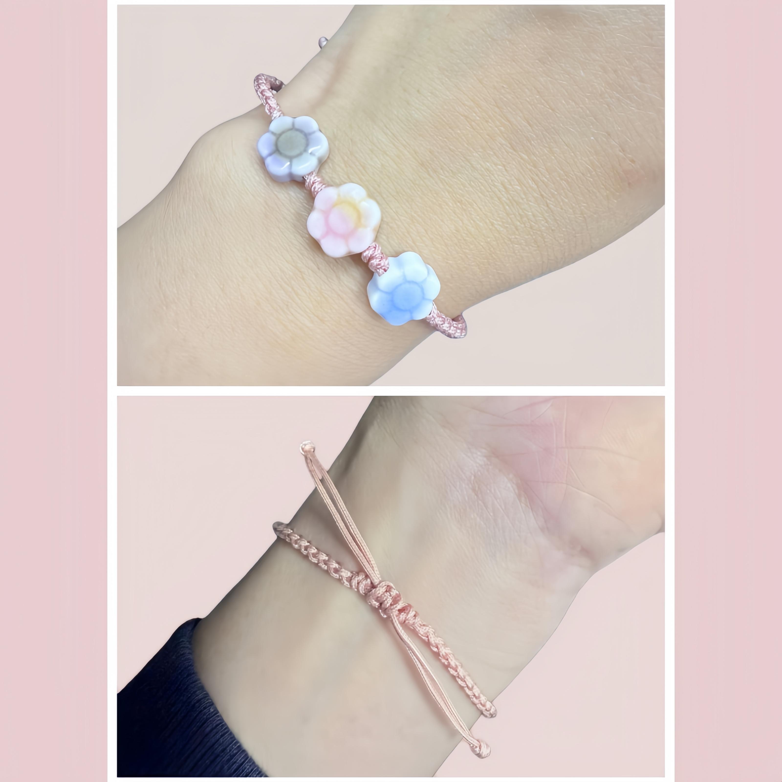 Women's Handmade Adjustable Ceramic Flower Bracelet, Elegant Floral Pattern, Perfect for Daily Wear, Travel, Parties, Gifts